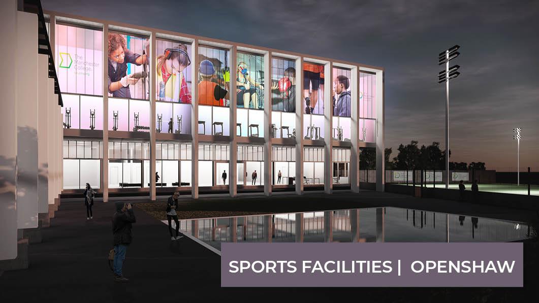 Sports facility at night