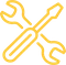 Icon of a crossed screwdriver and spanner.
