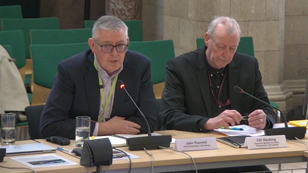 John Thornhill and Councillor John Hacking speaking at Ten Downing Street.