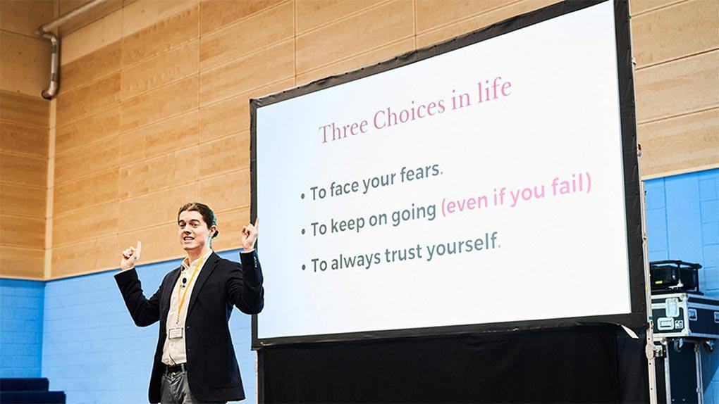 A speaker at UCEN Manchester's Student Conference 2022